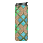 Thermische getumbler - Doorweven vierkantjes op br Thermosbeker (Gedraaid links)