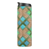 Thermische getumbler - Doorweven vierkantjes op br Thermosbeker (Geroteerd rechts)