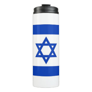 Thermische getumbler met vlag van Israël Thermosbeker