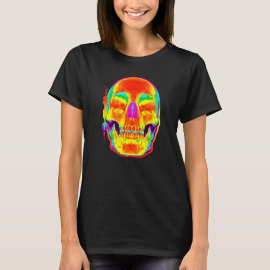 Thermische Kaart Schedel Warmte T-shirt (Voorkant)