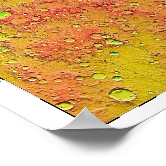 Thermische traagheidskaart van het Mars-Poster Poster (Hoek)