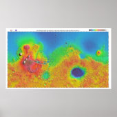 Thermische traagheidskaart van het Mars-Poster Poster (Voorkant)