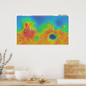Thermische traagheidskaart van het Mars-Poster Poster (Keuken)