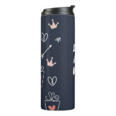 Thermische trommel met handgeschreven vormen thermosbeker (Gedraaid links)