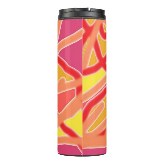 Thermische trommel - Roze Chaos in het Ontwerp van Thermosbeker (Achterkant)