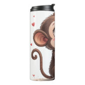 Thermische Tumbler Aap Rode Harten Thermosbeker (Gedraaid links)