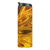 Thermische Tumbler Abstracte Lijnen Gele Bloem Thermosbeker (Geroteerd rechts)