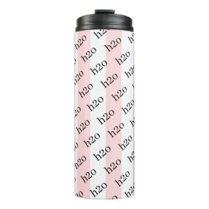 Thermische tumbler baby roze & witte streep H2o Thermosbeker