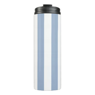 Thermische tumbler babyblauw en witte streep thermosbeker