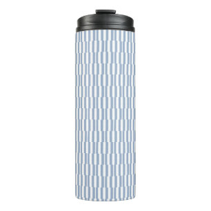 Thermische tumbler babyblauw en witte streep thermosbeker
