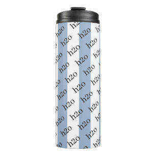 Thermische Tumbler Babyblauw & Witte Streep H2o Thermosbeker