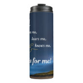 Thermische Tumbler - Blauw - God Ziet Mij Thermosbeker (Voorkant)