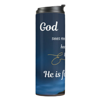 Thermische Tumbler - Blauw - God Ziet Mij Thermosbeker