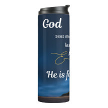 Thermische Tumbler - Blauw - God Ziet Mij