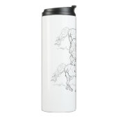 Thermische Tumbler: Dansende Arabische Paarden Thermosbeker (Gedraaid links)