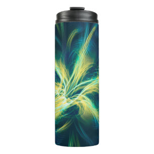 Thermische Tumbler Fractal Bloem Blauw Palet Thermosbeker