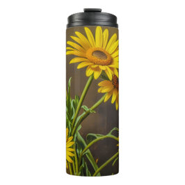 Thermische Tumbler (Gele Madeliefjes) Thermosbeker