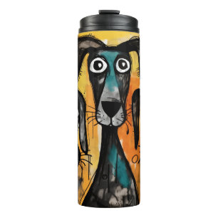 Thermische Tumbler Hond Puppy Rood Hartjes Thermosbeker