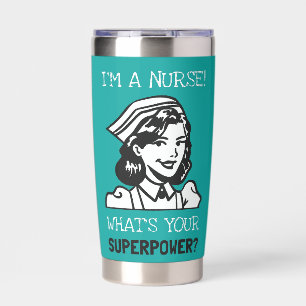 Thermische tumbler Ik ben een verpleegster Superkr Geïsoleerde Drinkbeker