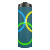 Thermische Tumbler - in elkaar grijpende ringen Thermosbeker (Voorkant)