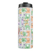 Thermische tumbler met architectonisch blueprint thermosbeker (Voorkant)