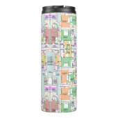 Thermische tumbler met architectonisch blueprint thermosbeker (Achterkant)