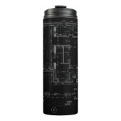 Thermische Tumbler met Architectonische Blauwdruk Thermosbeker (Voorkant)