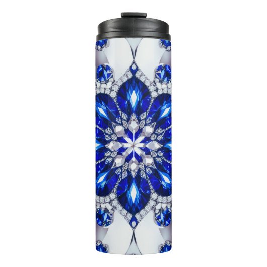 Thermische Tumbler met Blauw Witte Kleuren Thermosbeker (Voorkant)