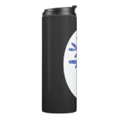 Thermische Tumbler met Blauwe Sproeier Thermosbeker (Gedraaid links)