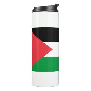 Thermische Tumbler met de vlag van Palestina Thermosbeker