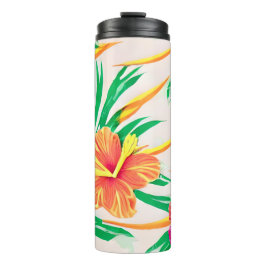 Thermische tumbler met eilandhibiscus thermosbeker