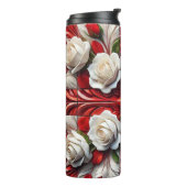 Thermische Tumbler met Engels Rozen Ontwerp Thermosbeker (Gedraaid links)