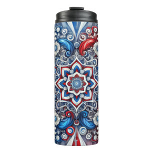 Thermische Tumbler met Franse kleuren Design Thermosbeker