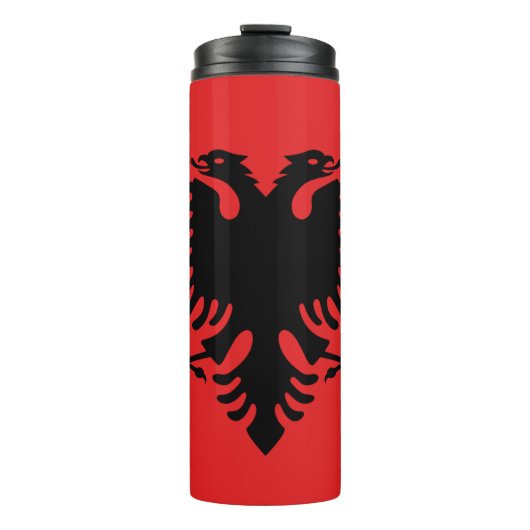 Thermische Tumbler met vlag van Albanië Thermosbeker (Voorkant)