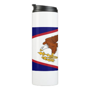 Thermische Tumbler met vlag van Amerikaans-Samoa, Thermosbeker