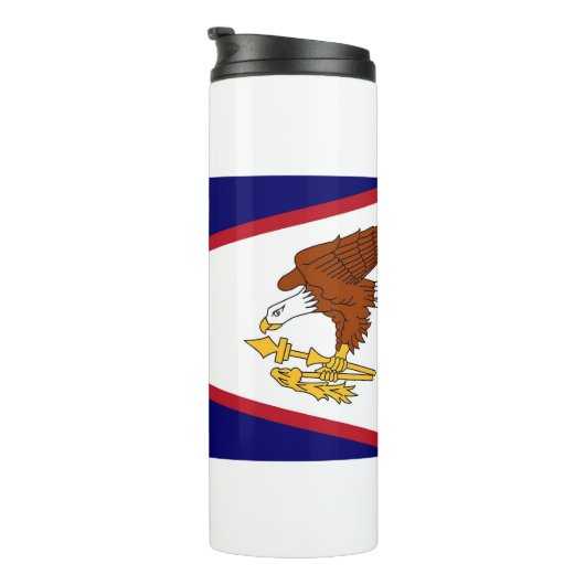 Thermische Tumbler met vlag van Amerikaans-Samoa, Thermosbeker (Geroteerd rechts)