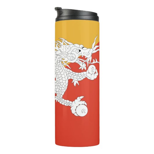 Thermische Tumbler met vlag van Bhutan Thermosbeker (Geroteerd rechts)
