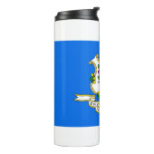 Thermische Tumbler met vlag van Connecticut, Veren Thermosbeker (Gedraaid links)