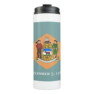 Thermische Tumbler met vlag van Delaware, Verenigd Thermosbeker