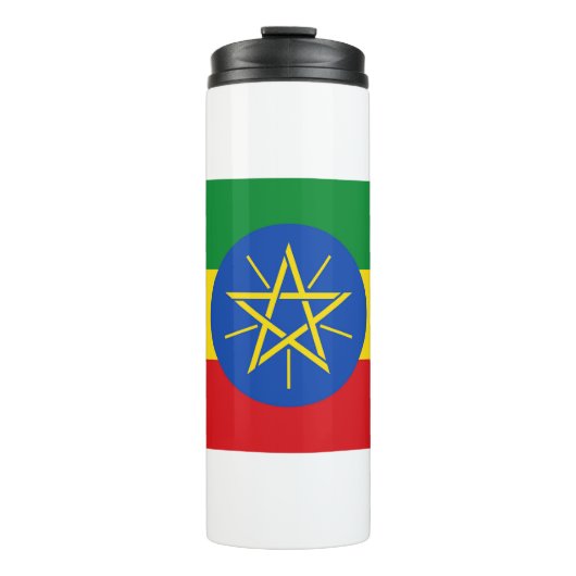 Thermische Tumbler met vlag van Ethiopië Thermosbeker (Voorkant)
