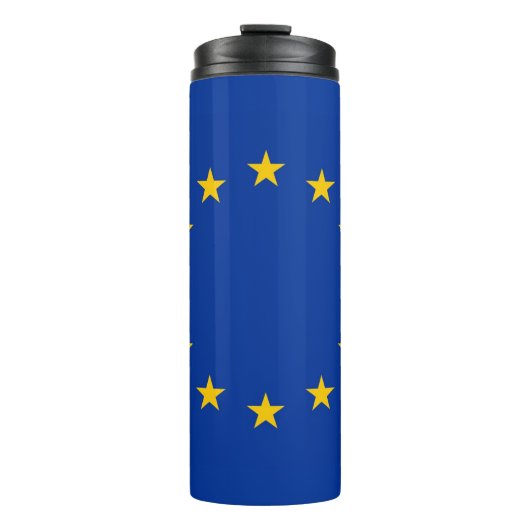 Thermische Tumbler met vlag van Europa Thermosbeker (Voorkant)