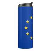 Thermische Tumbler met vlag van Europa Thermosbeker (Gedraaid links)
