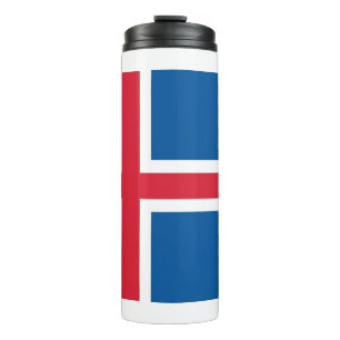 Thermische Tumbler met vlag van IJsland Thermosbeker