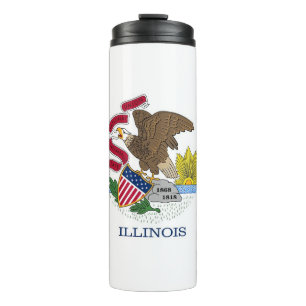Thermische Tumbler met vlag van Illinois, Verenigd Thermosbeker