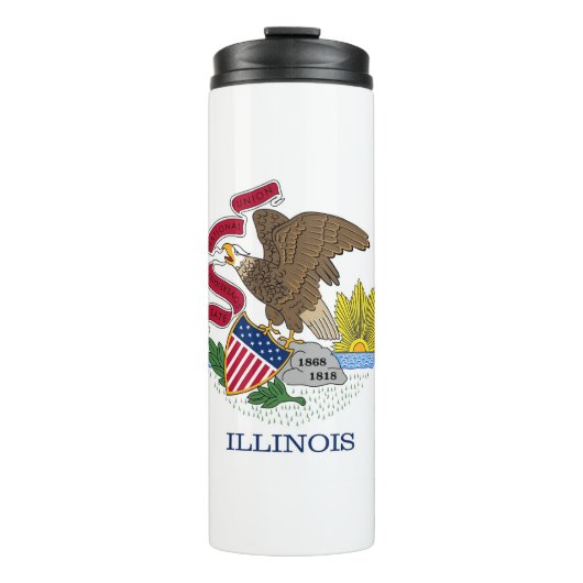 Thermische Tumbler met vlag van Illinois, Verenigd Thermosbeker (Voorkant)