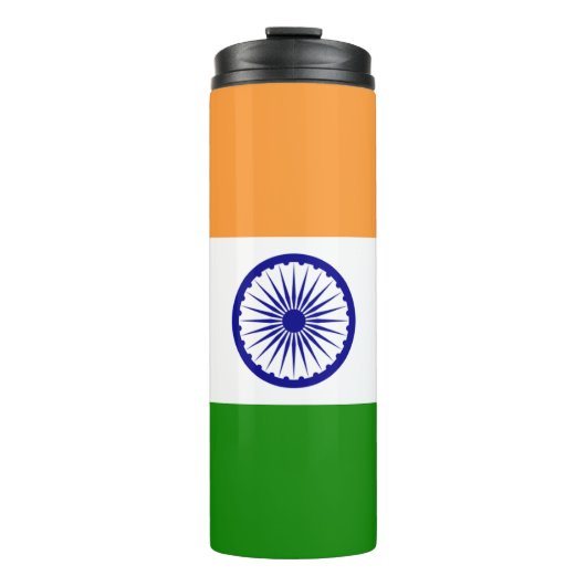 Thermische Tumbler met vlag van India Thermosbeker (Voorkant)