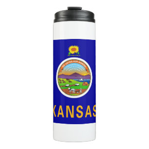 Thermische Tumbler met vlag van Kansas, Verenigde  Thermosbeker