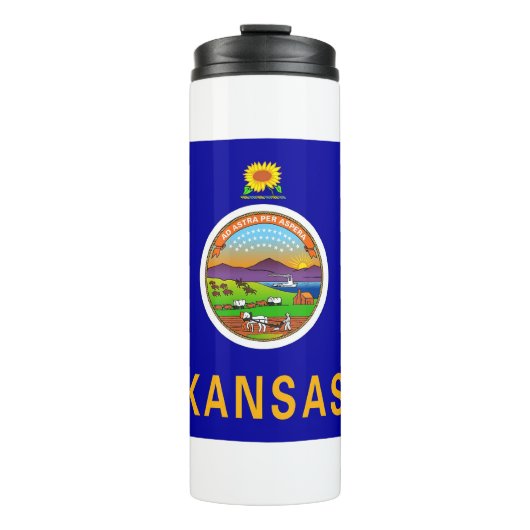 Thermische Tumbler met vlag van Kansas, Verenigde  Thermosbeker (Voorkant)