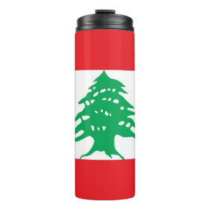 Thermische Tumbler met vlag van Libanon Thermosbeker