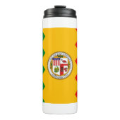 Thermische Tumbler met vlag van Los Angeles, Veren Thermosbeker (Voorkant)